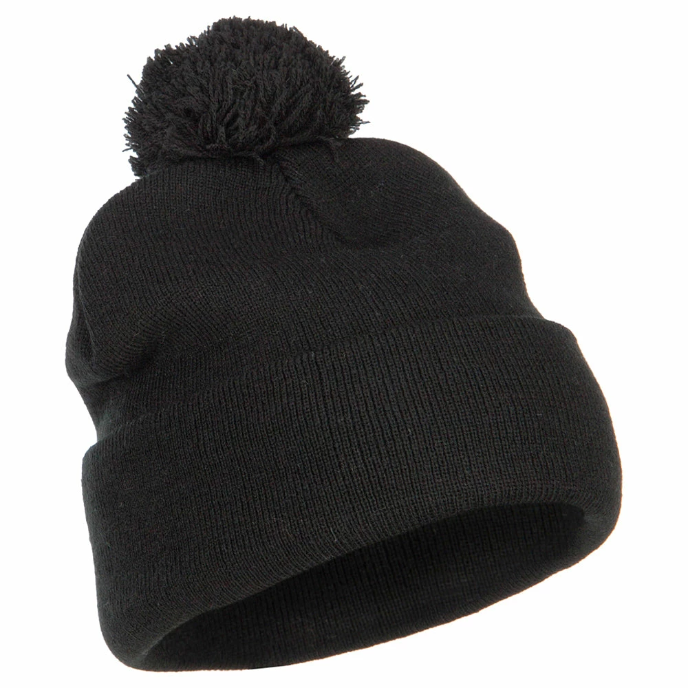 MG Pom Acrylic Cuff Long Beanie - Image 4