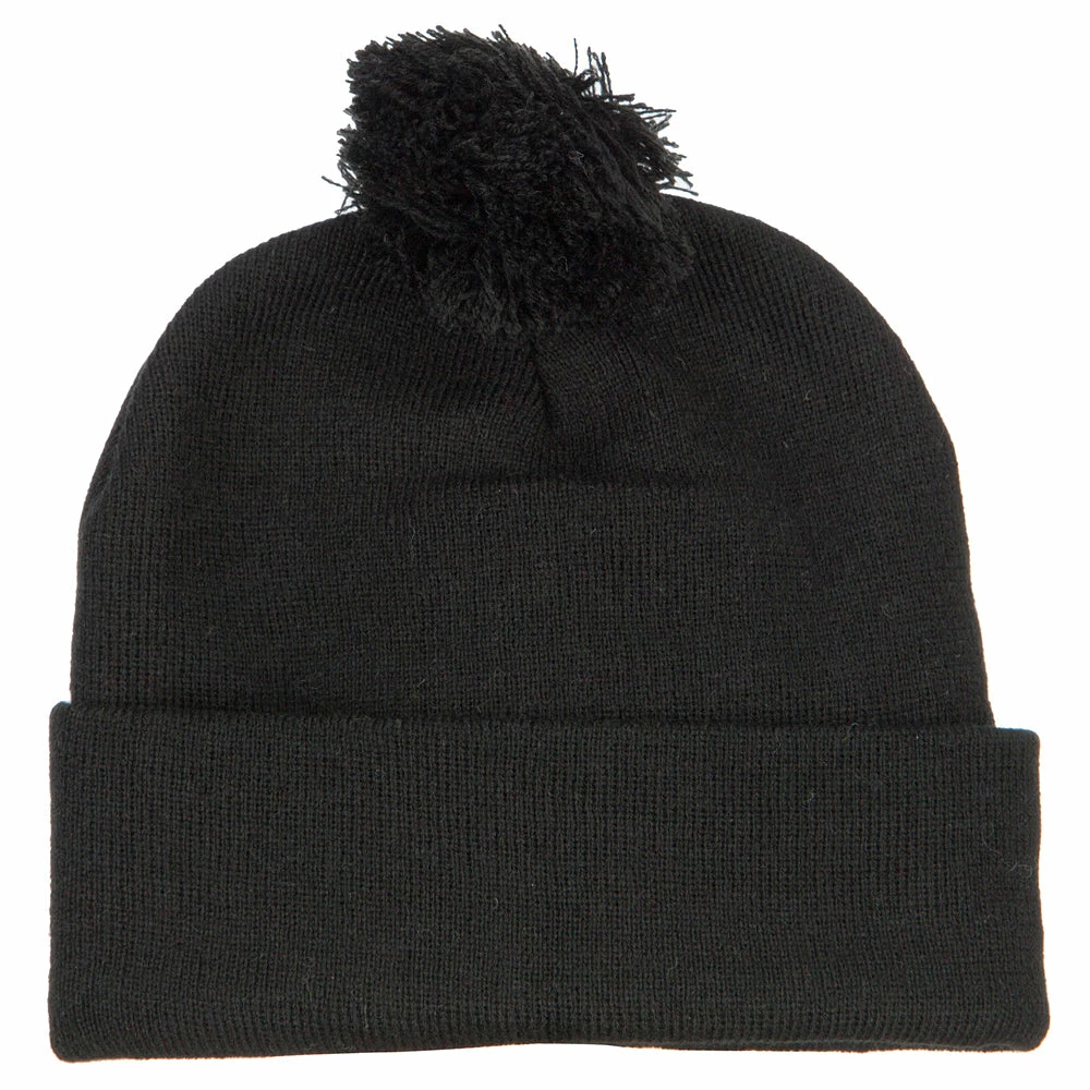 MG Pom Acrylic Cuff Long Beanie - Image 5
