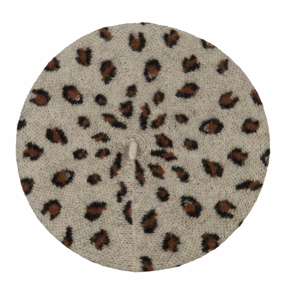 Something Special Woman's Wool Blend Animal Print Beret Hat - Image 15