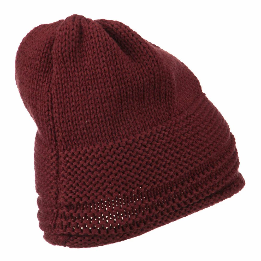 Cheveux Decoration Feather Pom Rolled Beanie - Image 23
