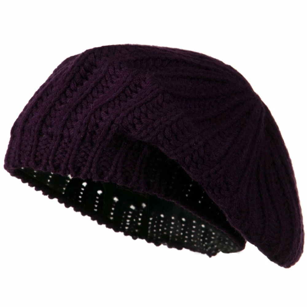 Hatiya Plain Knit Beret - Image 36