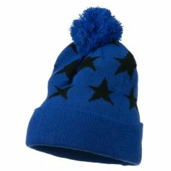 Hatiya Pom Pom Stars Long Cuff Beanie