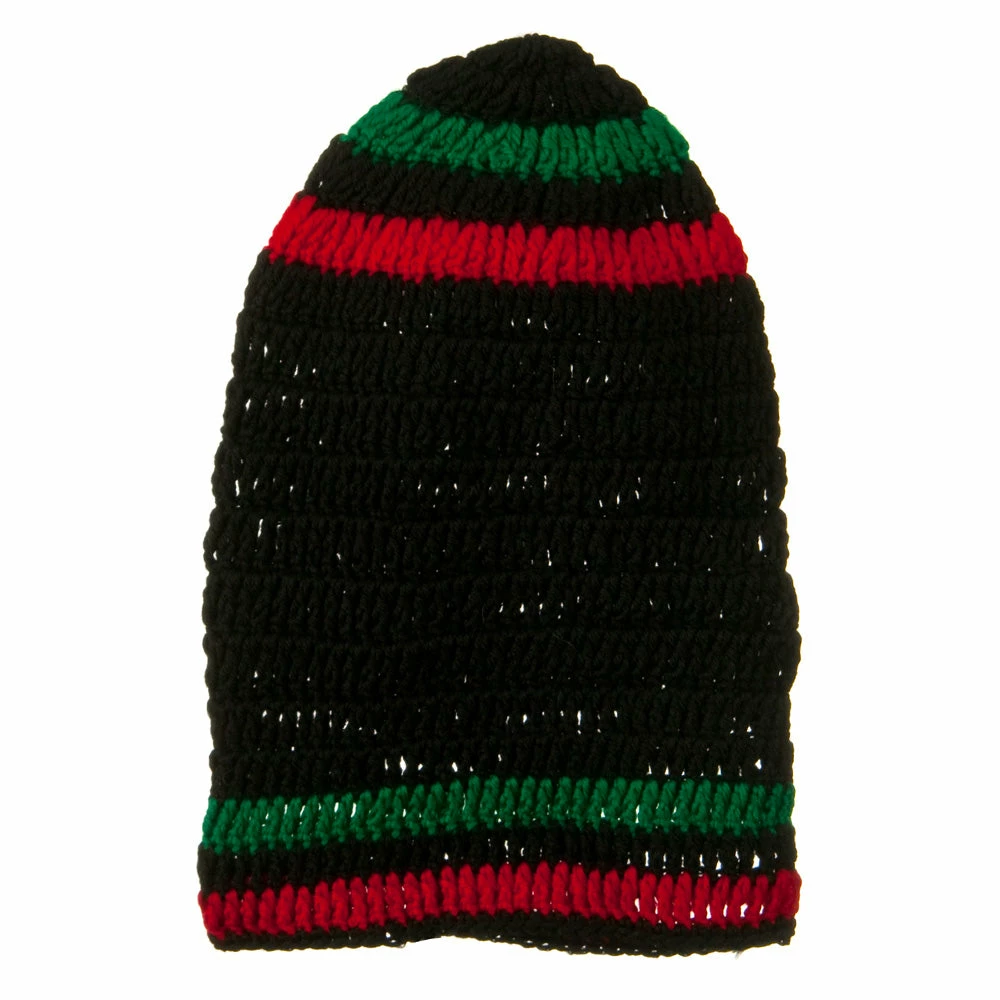 Broadway Rasta Knitted Big Skull Beanie - Image 5