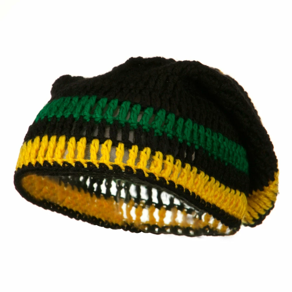 Broadway Rasta Knitted Big Skull Beanie - Image 6