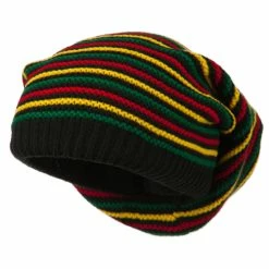 Rasta World Rasta Striped Multi Deep Beanie