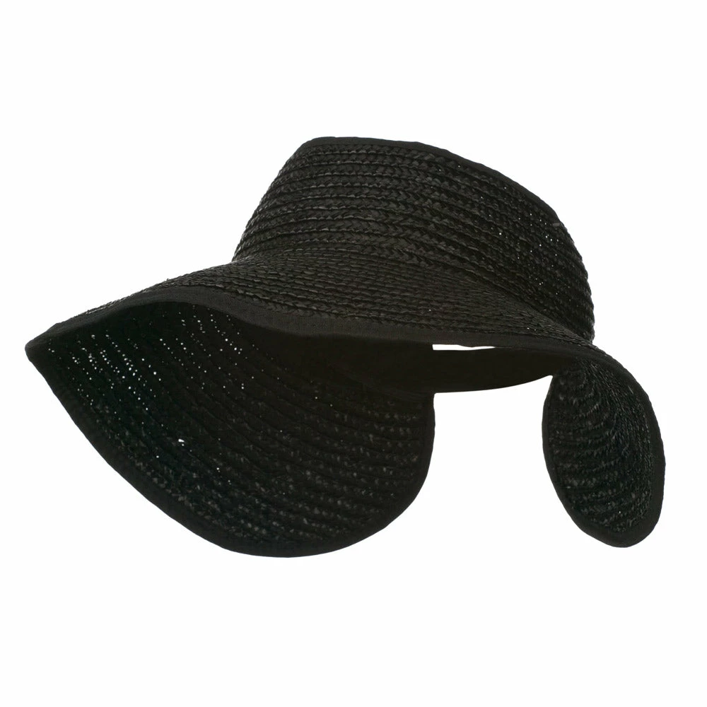 Jeanne Simmons Braided Straw Roll Up Visor