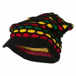 Broadway 10 Inch Rasta Style Beanie Cap