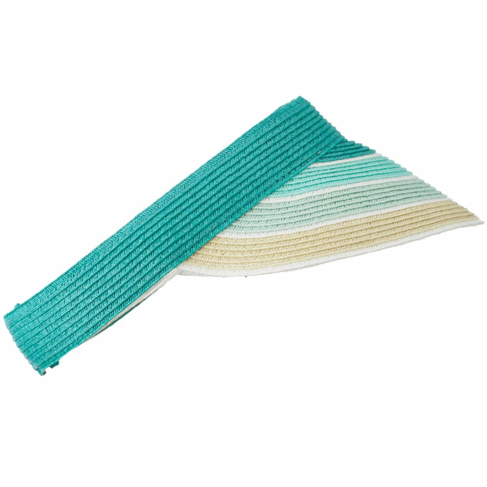 Something Special Colorful Striped Brim Paper Braid Visor - Image 19