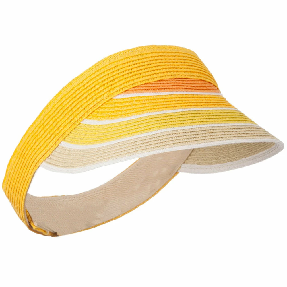 Something Special Colorful Striped Brim Paper Braid Visor - Image 10