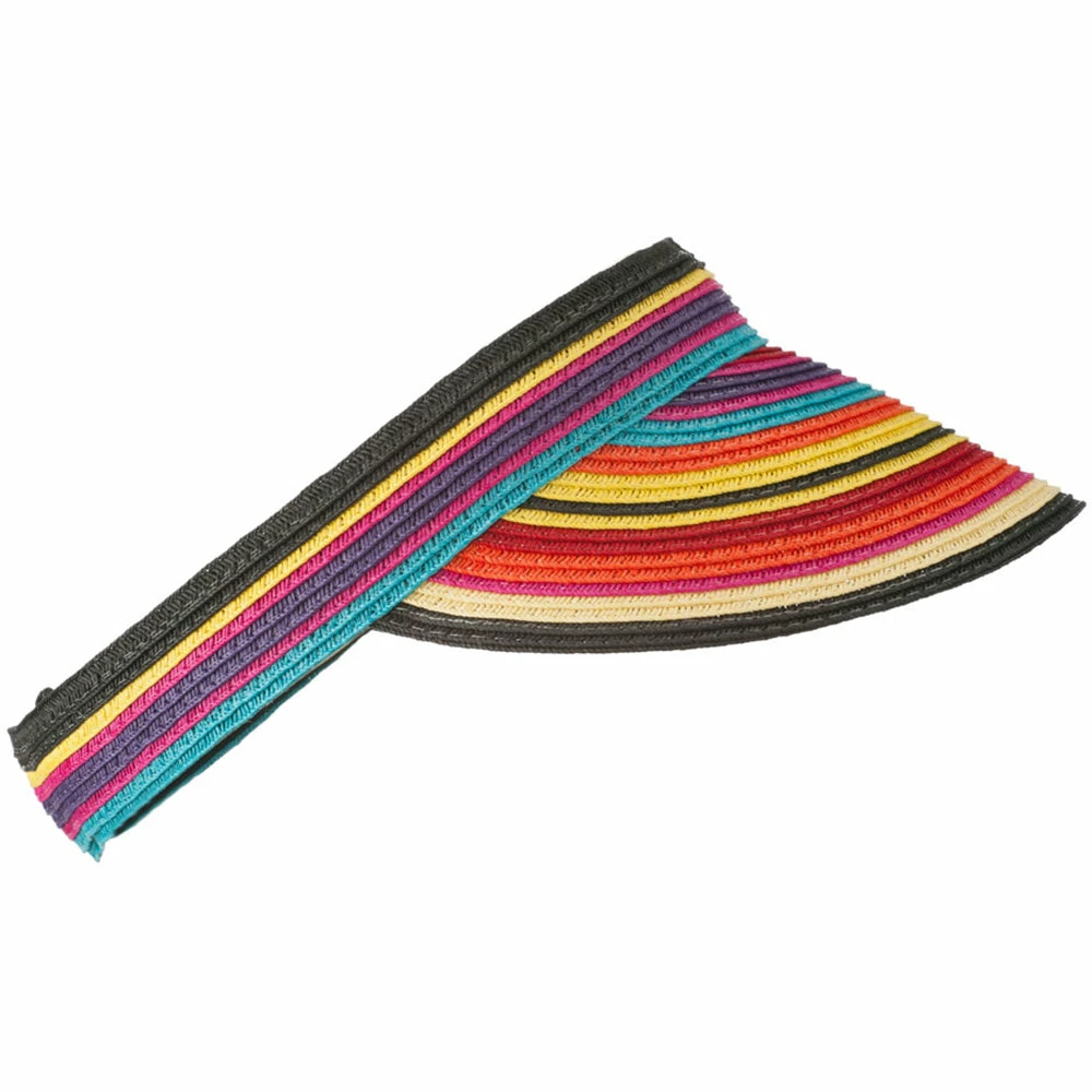 Something Special Colorful Striped Brim Paper Braid Visor - Image 13