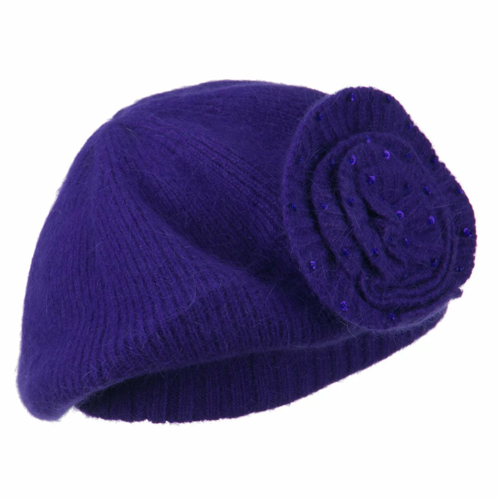 Cheveux Sequin Flower Beret Hat - Image 3