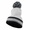 City Hunter Knit Pom Striped Cuff Beanie
