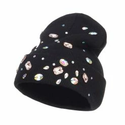 Something Special Stones Accented Cuff Long Beanie