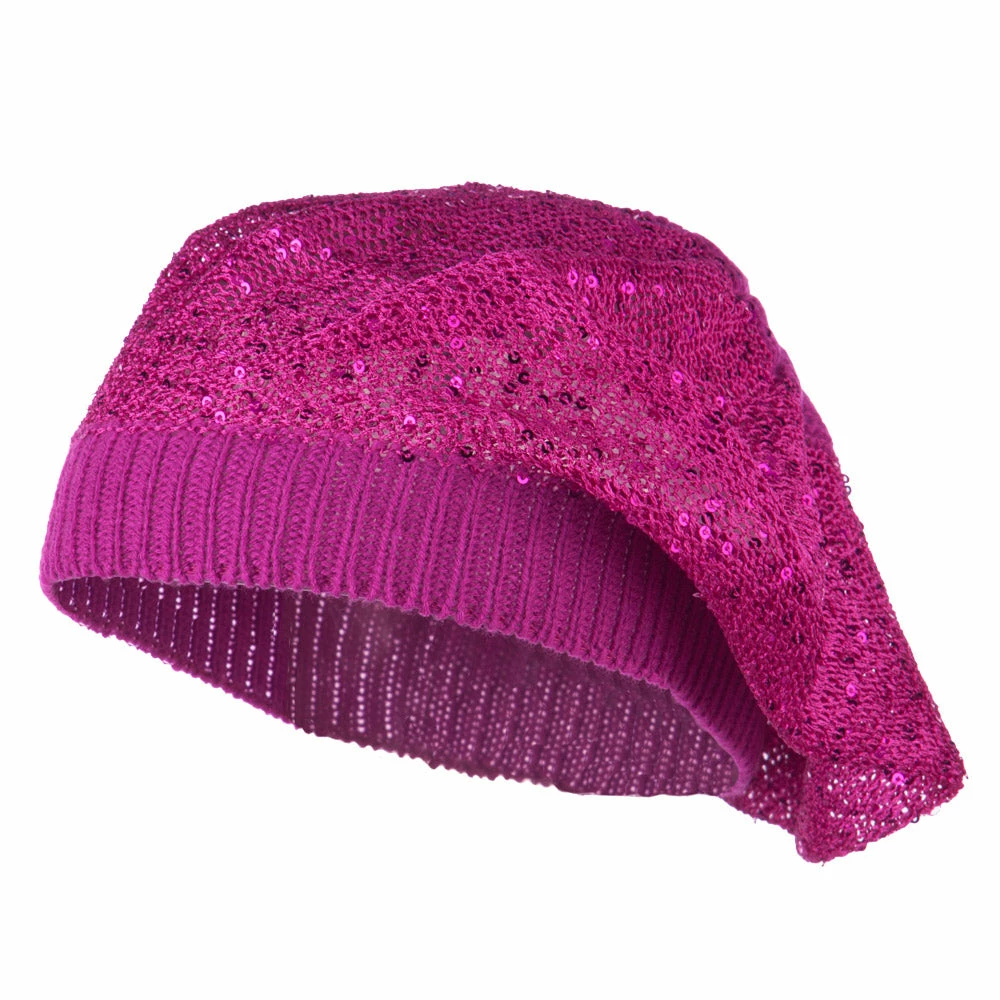 Something Special Sequin Nylon Stretchable Beret - Image 6