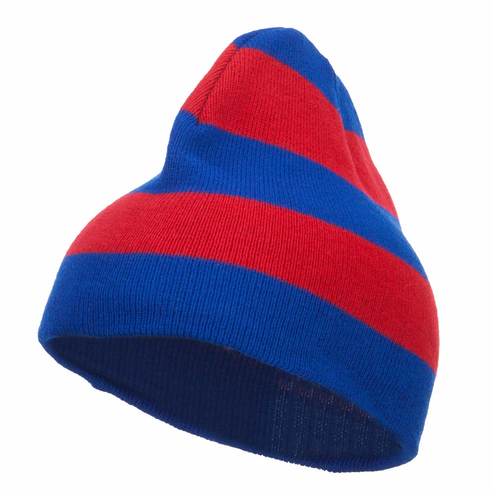 Otto Striped Knit Short Beanie