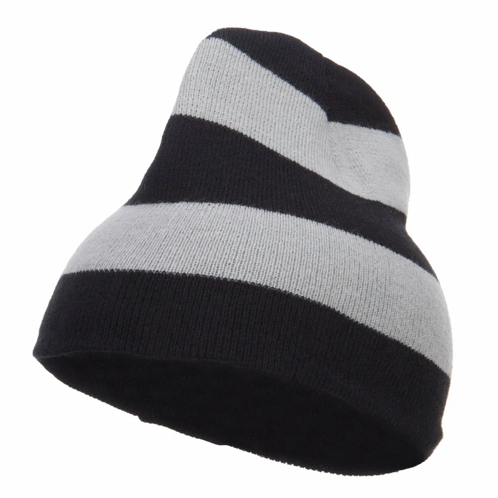 Otto Striped Knit Short Beanie - Image 6