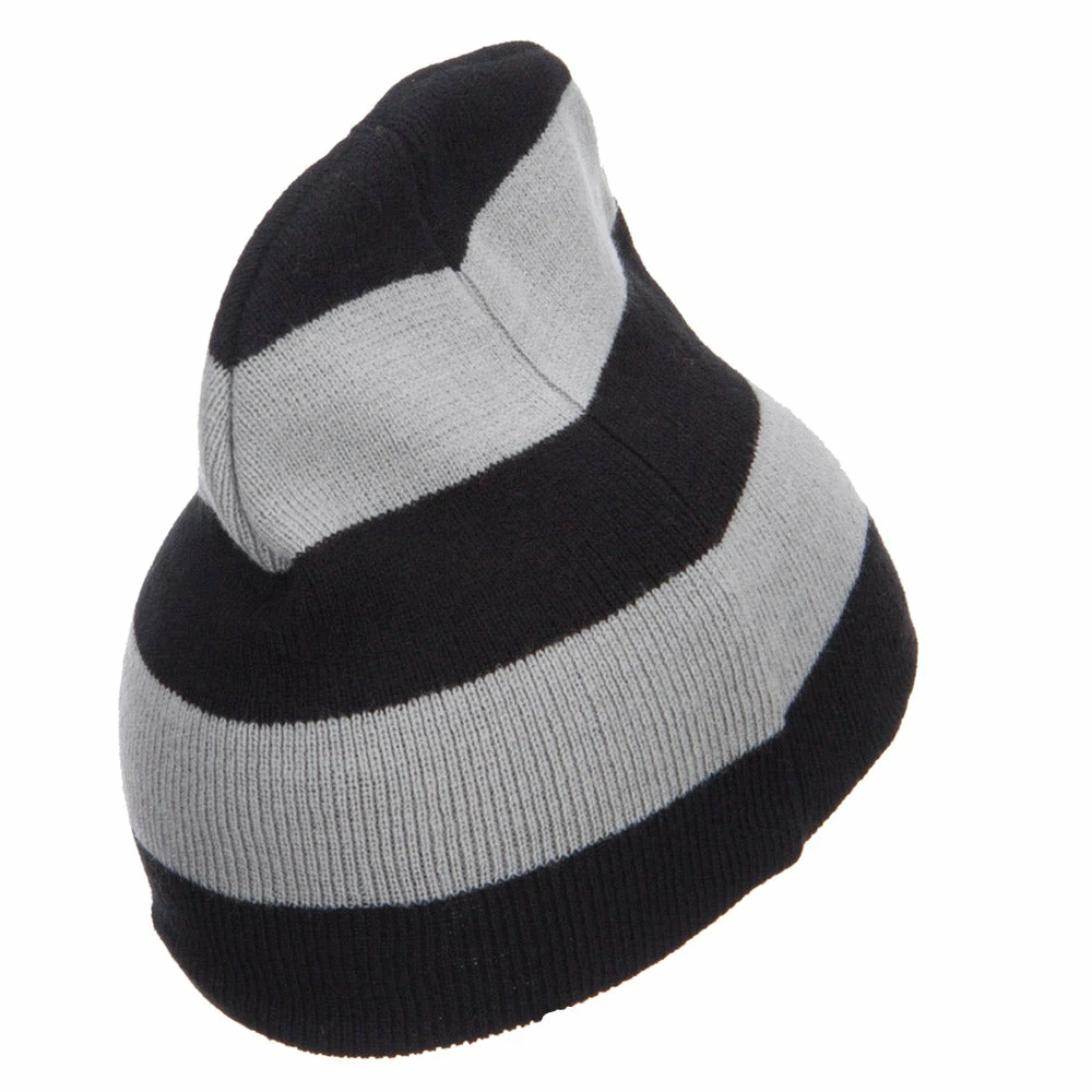 Otto Striped Knit Short Beanie - Image 8
