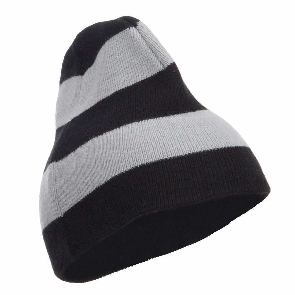 Otto Striped Knit Short Beanie - Image 9