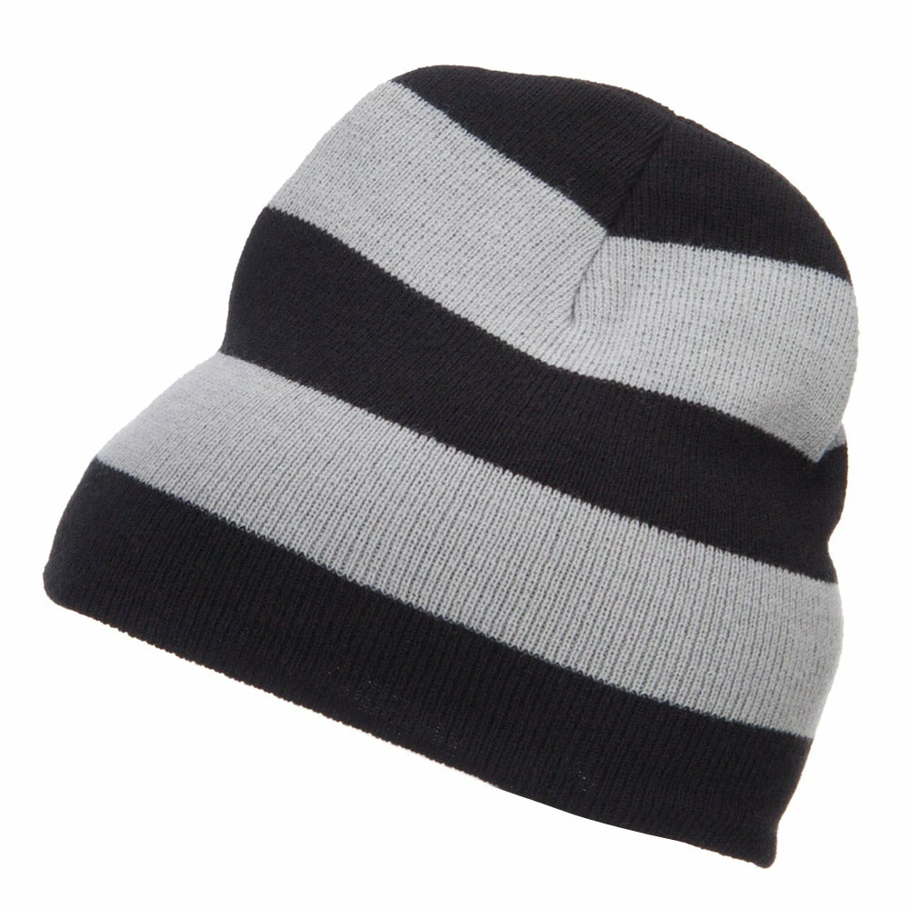 Otto Striped Knit Short Beanie - Image 10