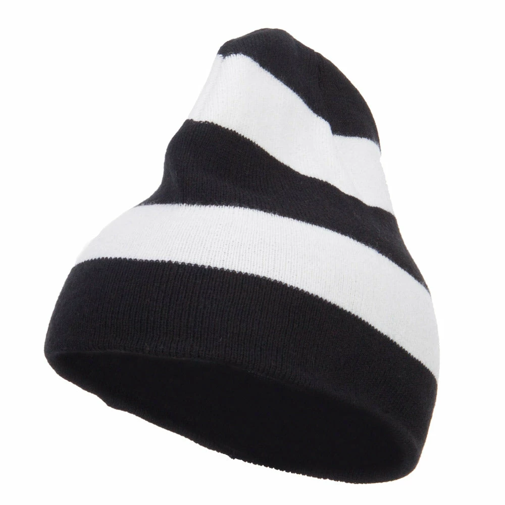 Otto Striped Knit Short Beanie - Image 11