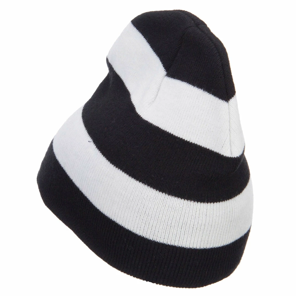 Otto Striped Knit Short Beanie - Image 12