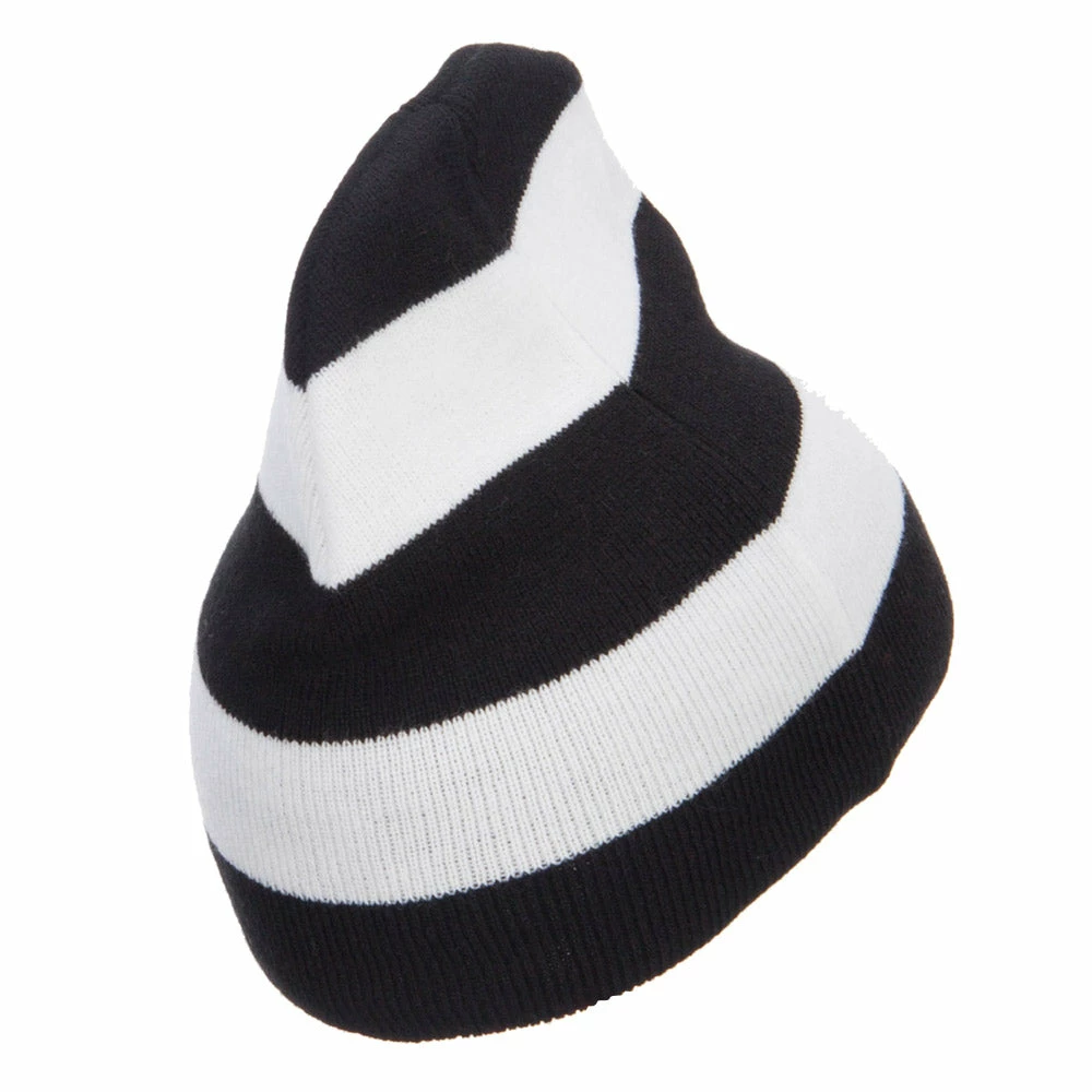 Otto Striped Knit Short Beanie - Image 13