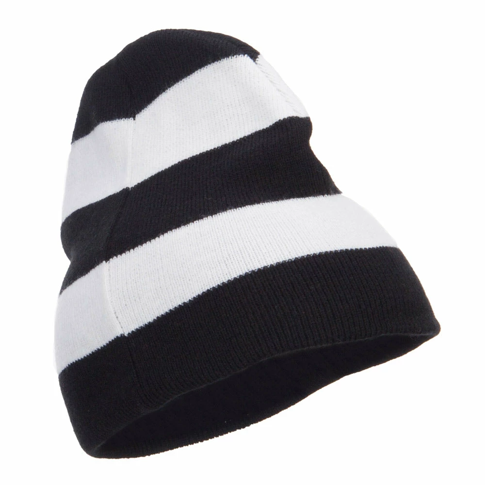 Otto Striped Knit Short Beanie - Image 14