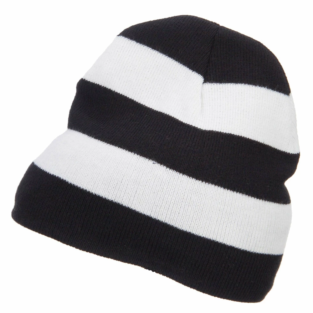Otto Striped Knit Short Beanie - Image 15