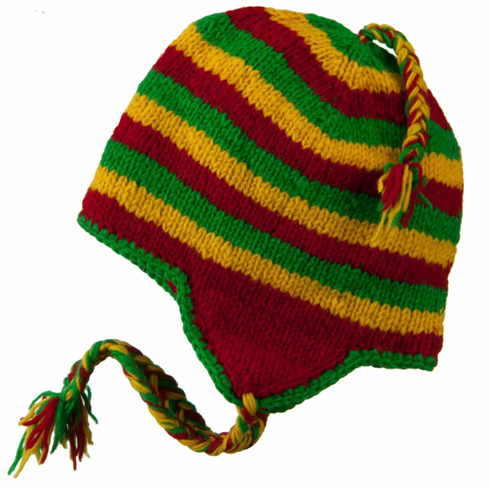 Rasta World Solid RGY Jaquard Beanie - Image 2