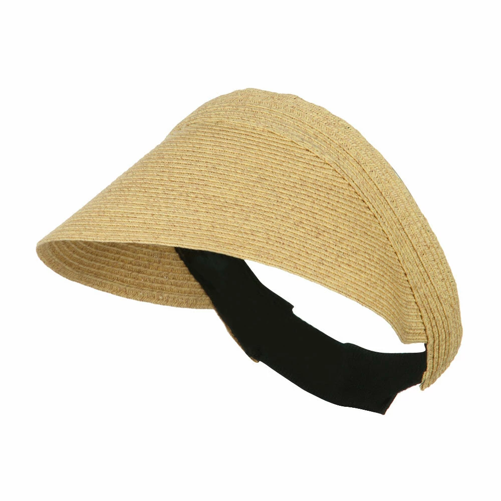 LTC UPF 50+ Solid Toyo Paper Braid Adjustable Visor