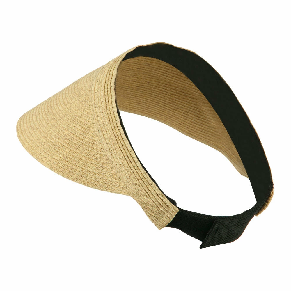 LTC UPF 50+ Solid Toyo Paper Braid Adjustable Visor - Image 2