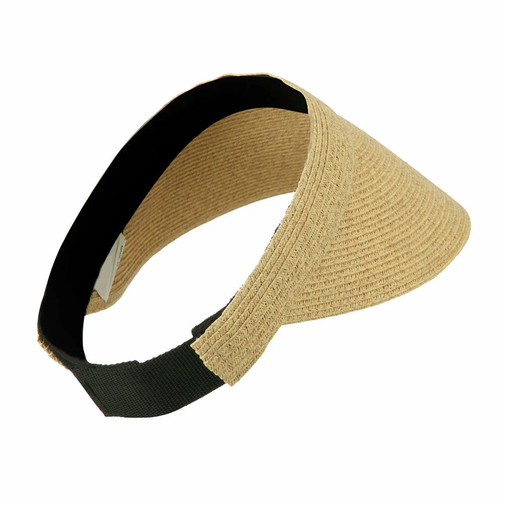 LTC UPF 50+ Solid Toyo Paper Braid Adjustable Visor - Image 3
