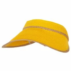 Something Special Two Tone Wide Brim Straw Visor With Contrasting Color Edge