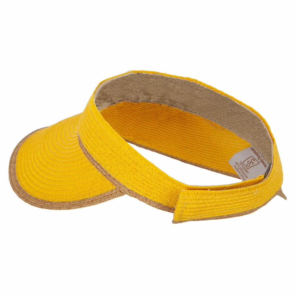 Something Special Two Tone Wide Brim Straw Visor With Contrasting Color Edge - Image 2