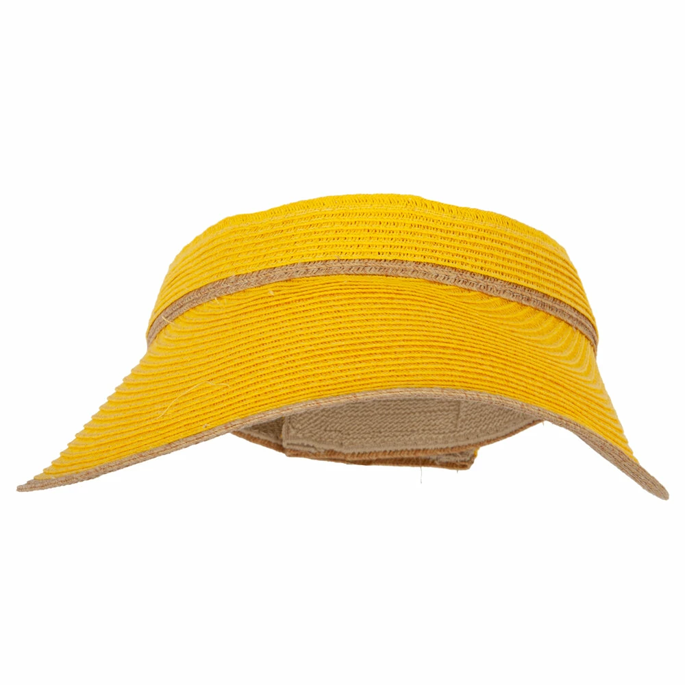 Something Special Two Tone Wide Brim Straw Visor With Contrasting Color Edge - Image 5