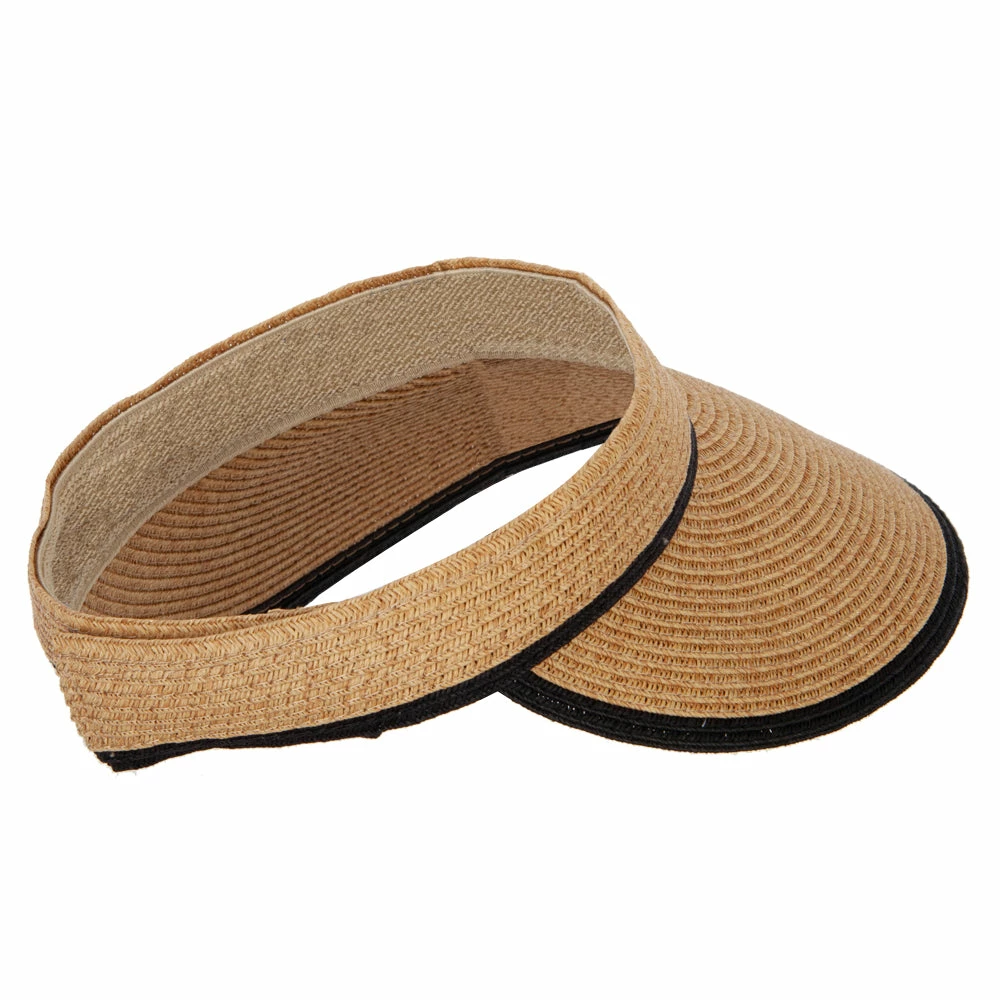Something Special Two Tone Wide Brim Straw Visor With Contrasting Color Edge - Image 8