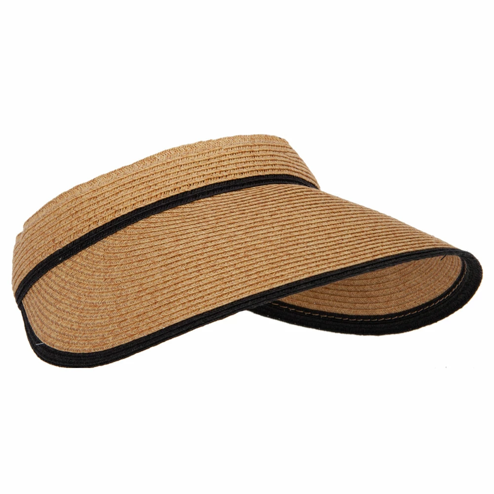 Something Special Two Tone Wide Brim Straw Visor With Contrasting Color Edge - Image 9