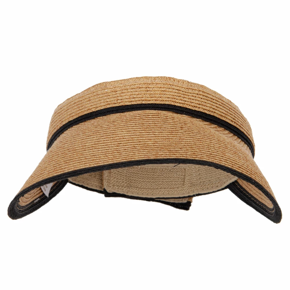 Something Special Two Tone Wide Brim Straw Visor With Contrasting Color Edge - Image 10