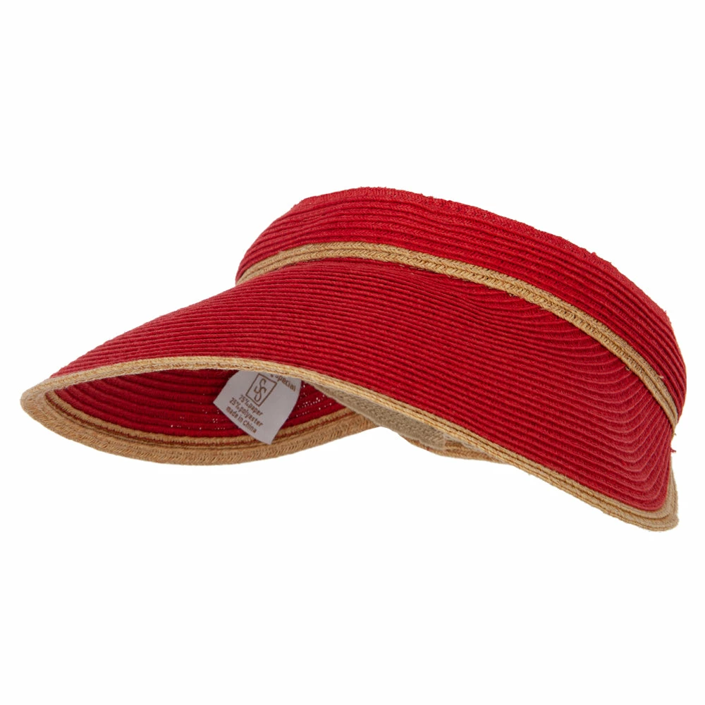 Something Special Two Tone Wide Brim Straw Visor With Contrasting Color Edge - Image 11