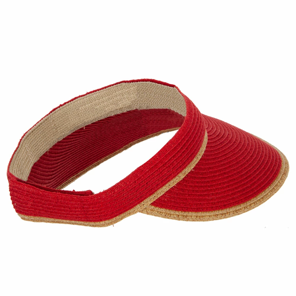 Something Special Two Tone Wide Brim Straw Visor With Contrasting Color Edge - Image 13