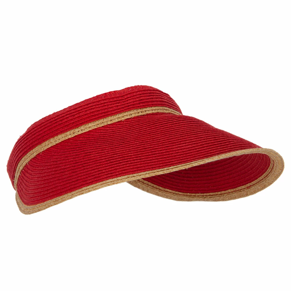 Something Special Two Tone Wide Brim Straw Visor With Contrasting Color Edge - Image 14