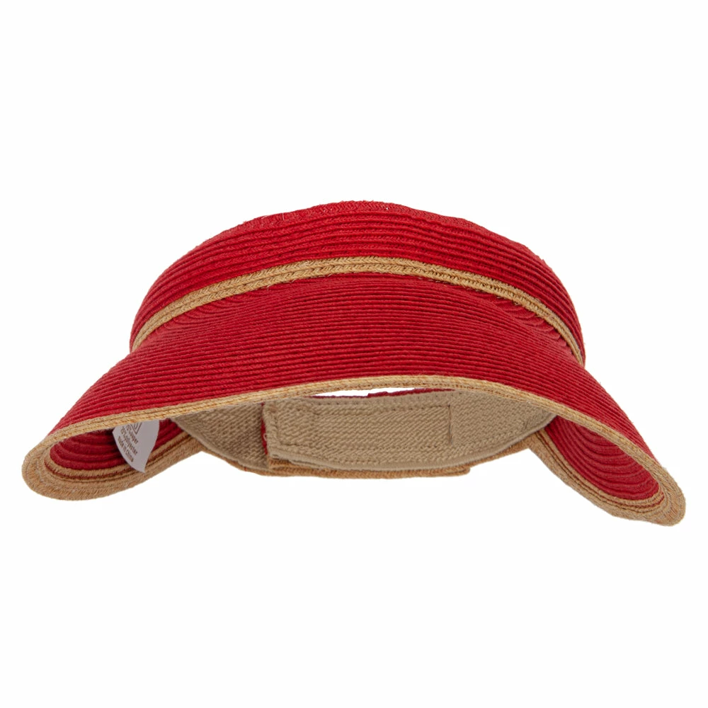 Something Special Two Tone Wide Brim Straw Visor With Contrasting Color Edge - Image 15