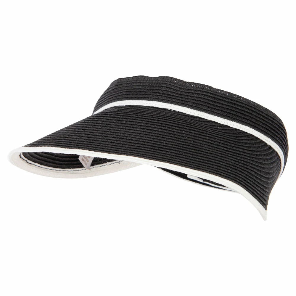 Something Special Two Tone Wide Brim Straw Visor With Contrasting Color Edge - Image 16