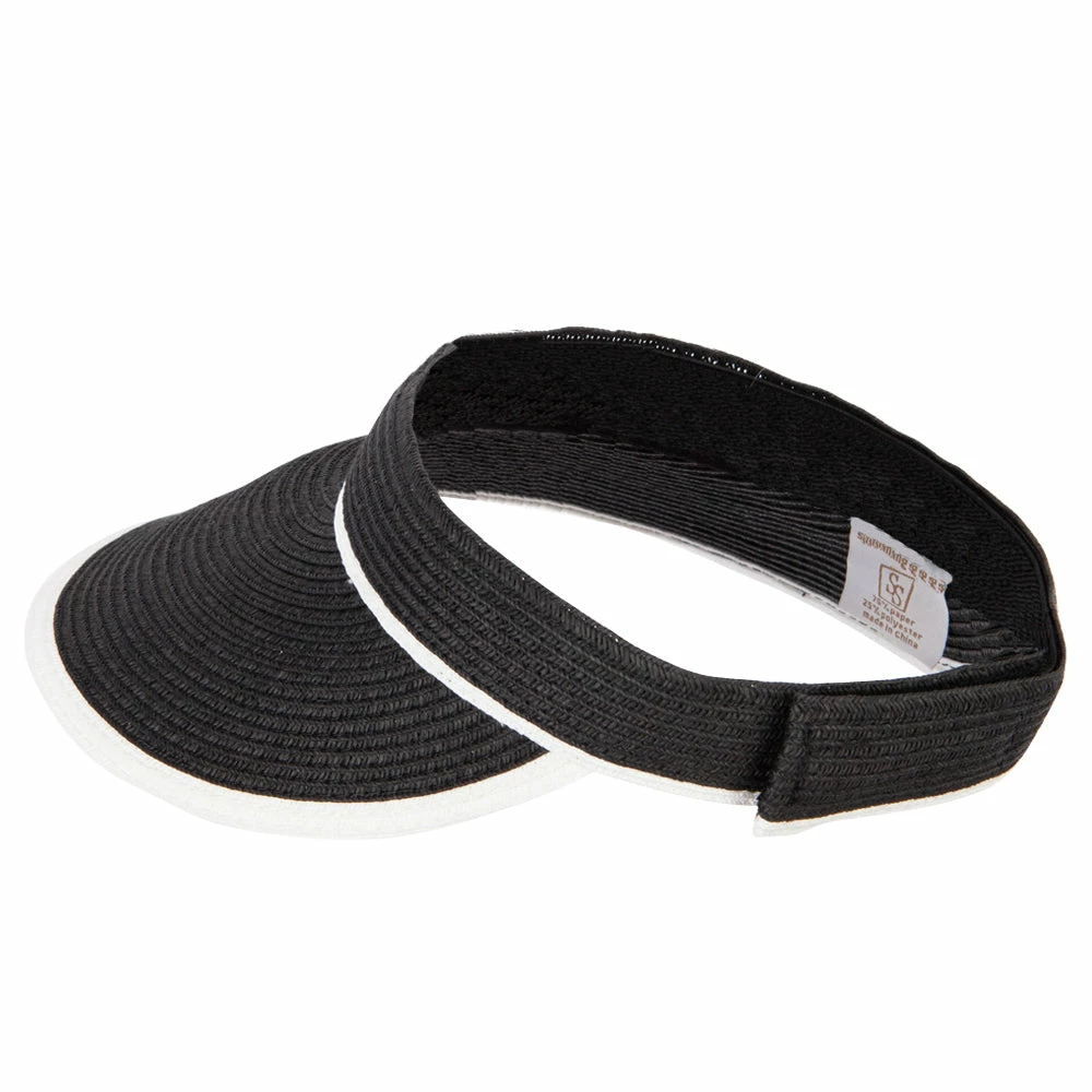 Something Special Two Tone Wide Brim Straw Visor With Contrasting Color Edge - Image 17
