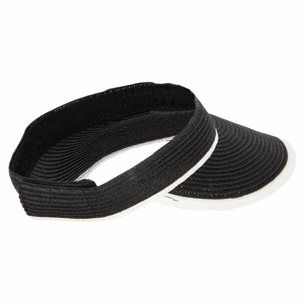 Something Special Two Tone Wide Brim Straw Visor With Contrasting Color Edge - Image 18