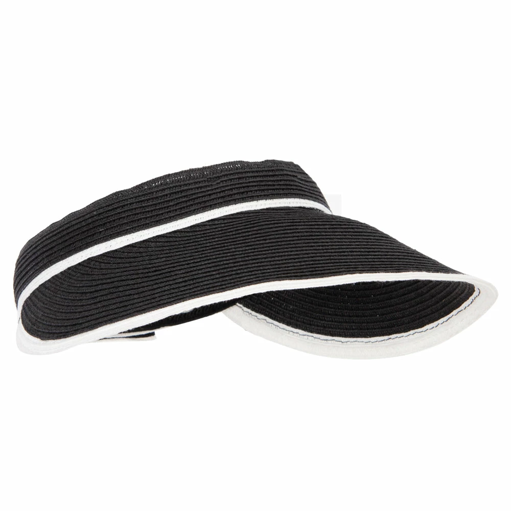 Something Special Two Tone Wide Brim Straw Visor With Contrasting Color Edge - Image 19