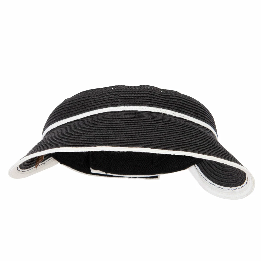 Something Special Two Tone Wide Brim Straw Visor With Contrasting Color Edge - Image 20