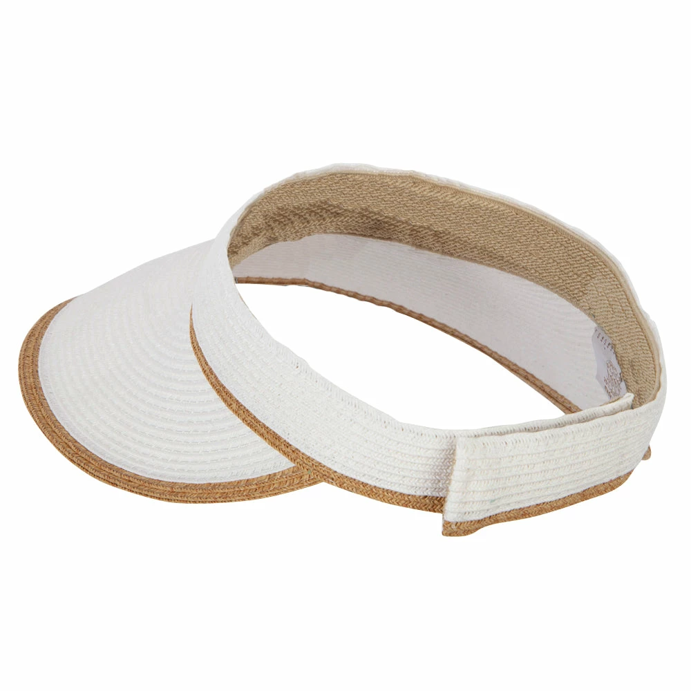Something Special Two Tone Wide Brim Straw Visor With Contrasting Color Edge - Image 22