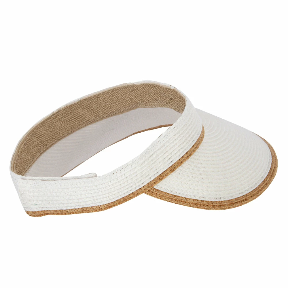 Something Special Two Tone Wide Brim Straw Visor With Contrasting Color Edge - Image 23