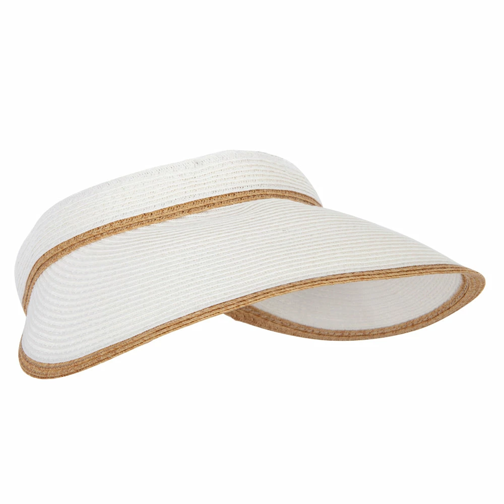 Something Special Two Tone Wide Brim Straw Visor With Contrasting Color Edge - Image 24